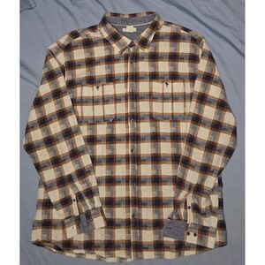 Carbon 2 Cobalt Shirt Mens XL Fireside Plaid Checkered Flannel Button Up Pocket